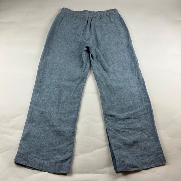 Athleta Blue Chambray Linen Cabo Wide Leg Pant 8 - Picture 6 of 8